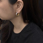 Designer 925 Sterling Silver & Gold Mixed Twisted Rope Hoop Earrings - floysun