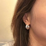 Designer 925 Sterling Silver Matte Heavy Texture Irregular Earrings - floysun