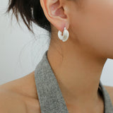 Designer 925 Sterling Silver Matte Heavy Texture Irregular Earrings - floysun