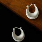 Designer 925 Sterling Silver Matte Heavy Texture Irregular Earrings - floysun