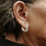 Designer 925 Sterling Silver Matte Heavy Texture Irregular Earrings - floysun