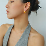 Designer 925 Sterling Silver Matte Heavy Texture Irregular Earrings - floysun