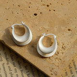 Designer 925 Sterling Silver Matte Heavy Texture Irregular Earrings - floysun