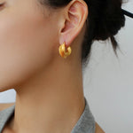 Designer 925 Sterling Silver Matte Heavy Texture Irregular Earrings - floysun