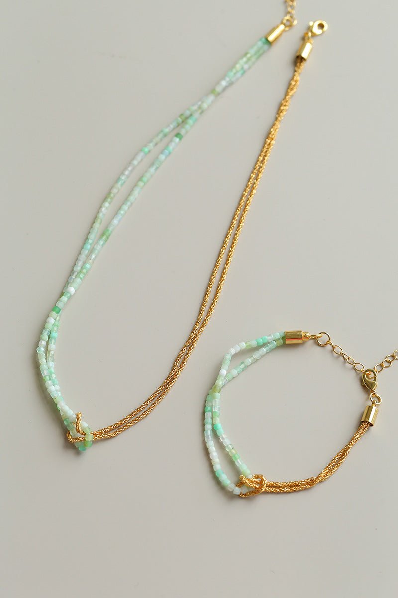 Designer Double Chain & Mixed Natural Stone Bracelets - floysun