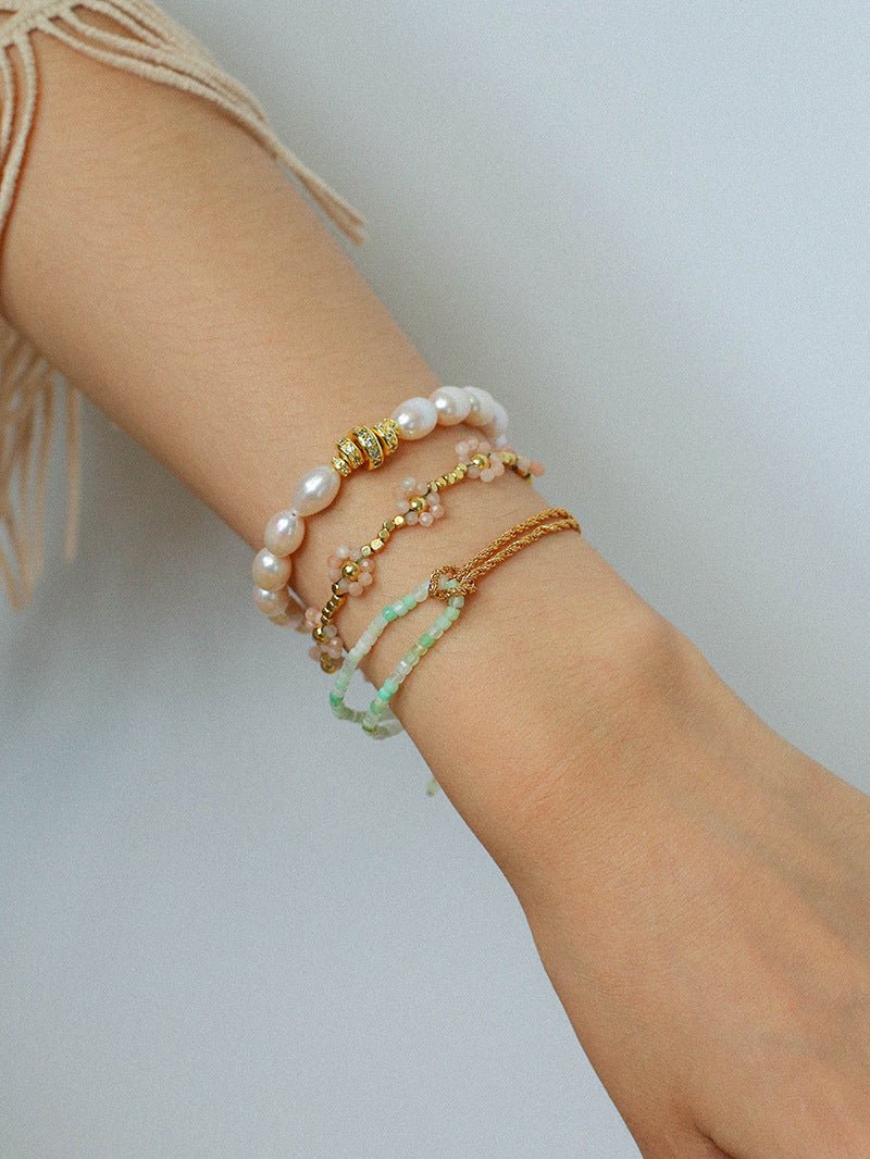 Designer Double Chain & Mixed Natural Stone Bracelets - floysun