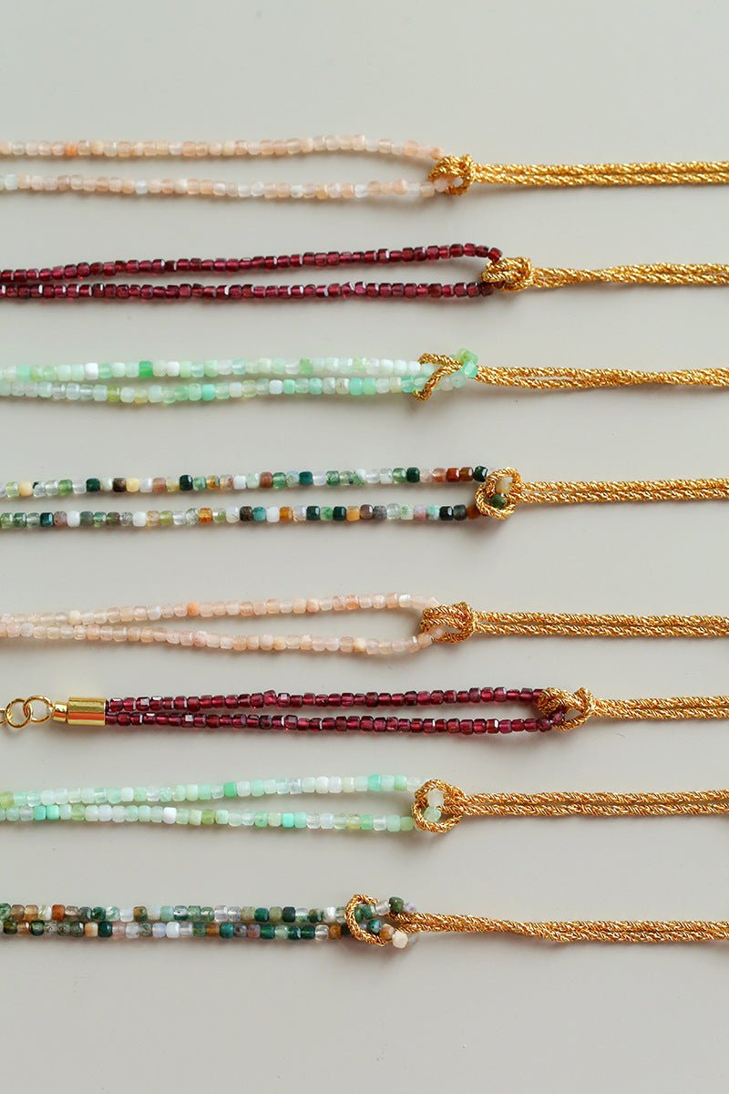 Designer Double Chain & Mixed Natural Stone Bracelets - floysun