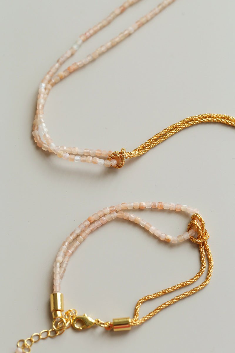 Designer Double Chain & Mixed Natural Stone Bracelets - floysun