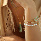Designer Double Chain & Mixed Natural Stone Bracelets - floysun