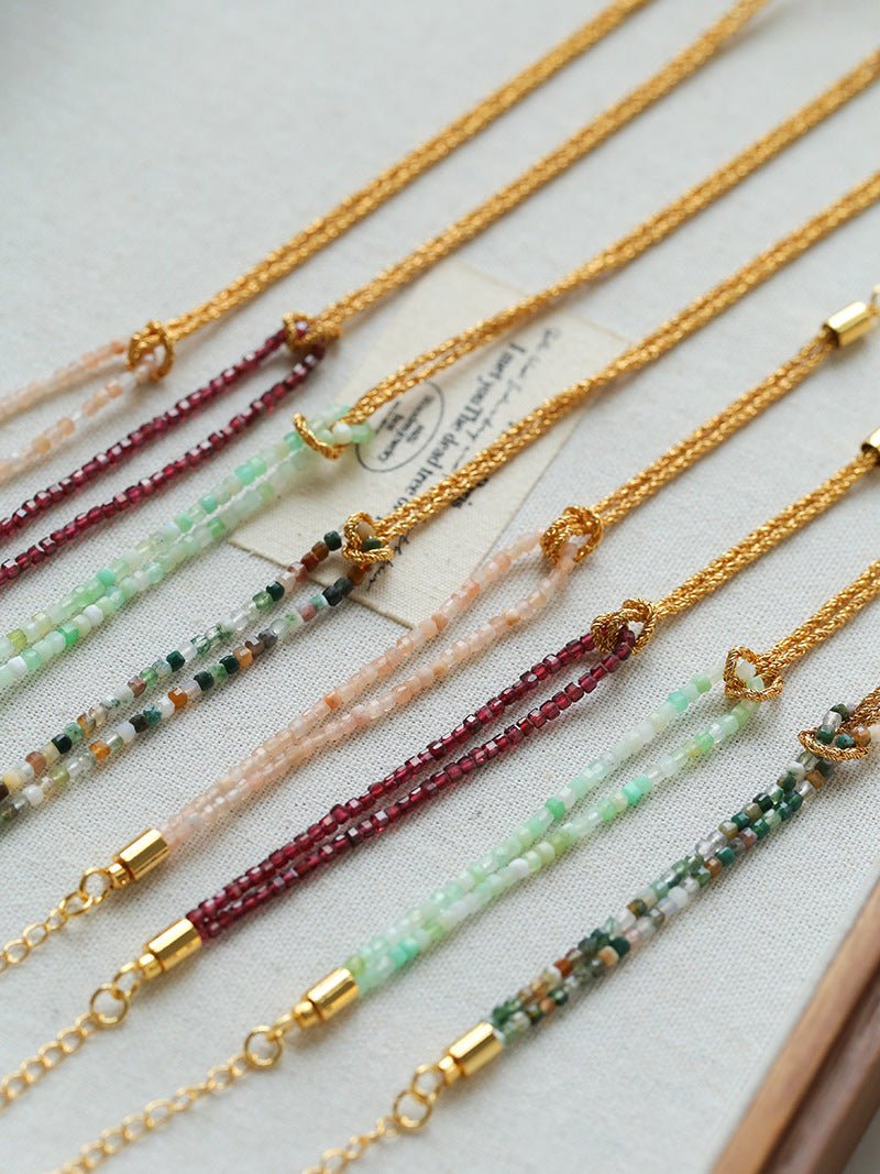 Designer Double Chain & Mixed Natural Stone Bracelets - floysun