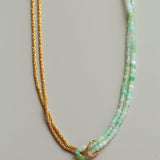 Designer Double Chain & Mixed Natural Stone Necklace - floysun