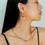 Designer Geometric Three - Drop Pearl Earrings - floysun