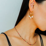 Designer Geometric Three - Drop Pearl Earrings - floysun