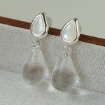 Dewdrop Earrings with Crystal, Onyx, Grey Agate & Tiger’s Eye - floysun