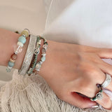 Dopamine Beaded Wave Bracelet – Blue Amazonite Edition - floysun