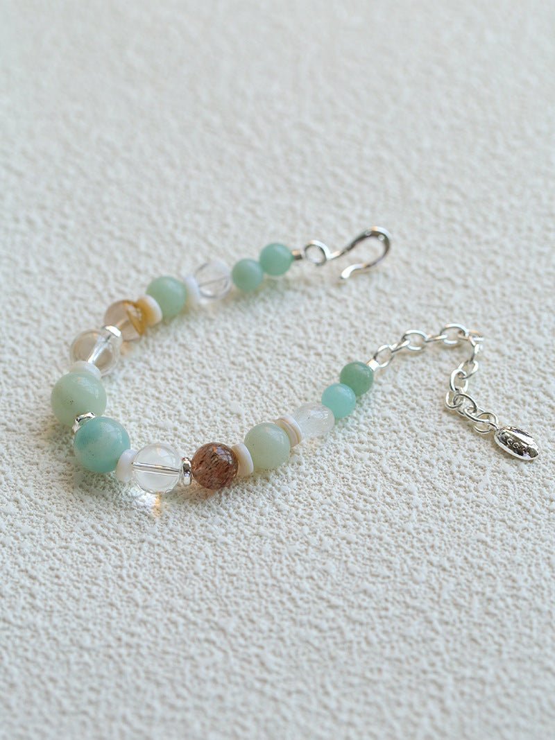 Dopamine Beaded Wave Bracelet – Blue Amazonite Edition - floysun