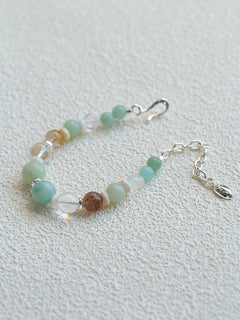 Dopamine Beaded Wave Bracelet – Blue Amazonite Edition - floysun
