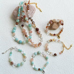 Dopamine Beaded Wave Bracelet – Blue Amazonite Elastic Bead Edition - floysun