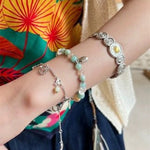 Dopamine Beaded Wave Bracelet – Blue Amazonite Elastic Bead Edition - floysun