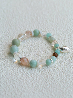 Dopamine Beaded Wave Bracelet – Blue Amazonite Elastic Bead Edition - floysun