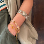 Dopamine Beaded Wave Bracelet – Golden Brown Aventurine Edition - floysun