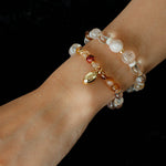 Dopamine Beaded Wave Bracelet – Golden Brown Aventurine Elastic Bead Edition - floysun