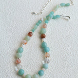 Dopamine Beaded Wave Necklace – Blue Amazonite Edition - floysun