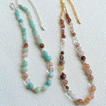 Dopamine Beaded Wave Necklace – Blue Amazonite Edition - floysun