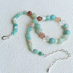 Dopamine Beaded Wave Necklace – Blue Amazonite Edition - floysun