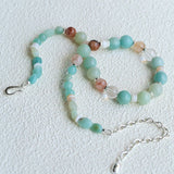 Dopamine Beaded Wave Necklace – Blue Amazonite Edition - floysun