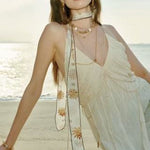 Dopamine Beaded Wave Necklace – Golden Brown Aventurine Edition - floysun