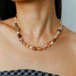 Dopamine Beaded Wave Necklace – Golden Brown Aventurine Edition - floysun