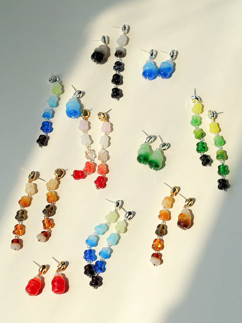 Dopamine Candy Drop Glass Earrings – Ocean Pop - floysun