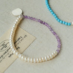 Dopamine Stacking Elastic Bracelets – Pearls & Gemstones - floysun