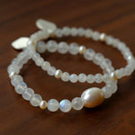 Dopamine Stacking Elastic Bracelets – Pearls & Gemstones - floysun