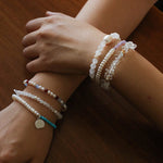 Dopamine Stacking Elastic Bracelets – Pearls & Gemstones - floysun