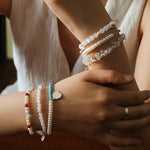 Dopamine Stacking Elastic Bracelets – Pearls & Gemstones - floysun