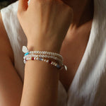 Dopamine Stacking Elastic Bracelets – Pearls & Gemstones - floysun