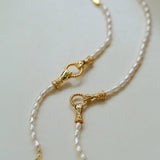 Double - Handed Ring Clasp Pearl Beaded Bracelet - floysun