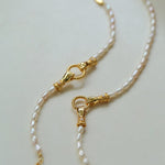 Double - Handed Ring Clasp Pearl Beaded Necklace - floysun