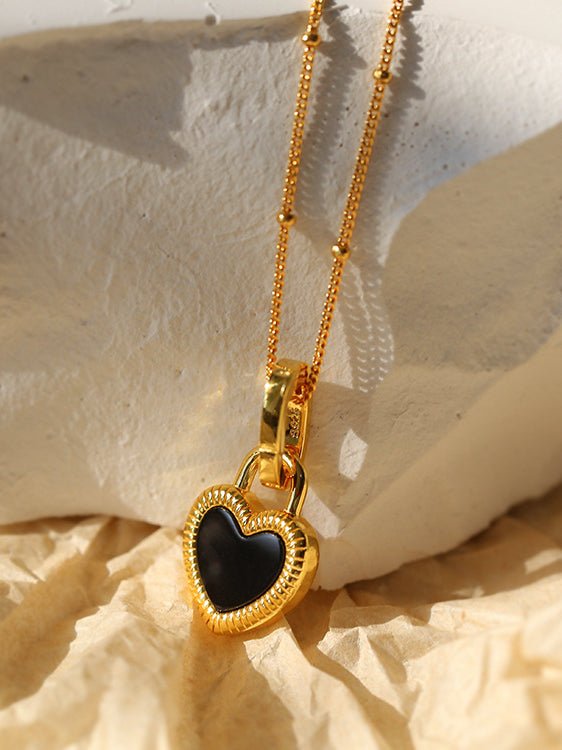 Double - sided Love Lock Pendant Necklace - floysun