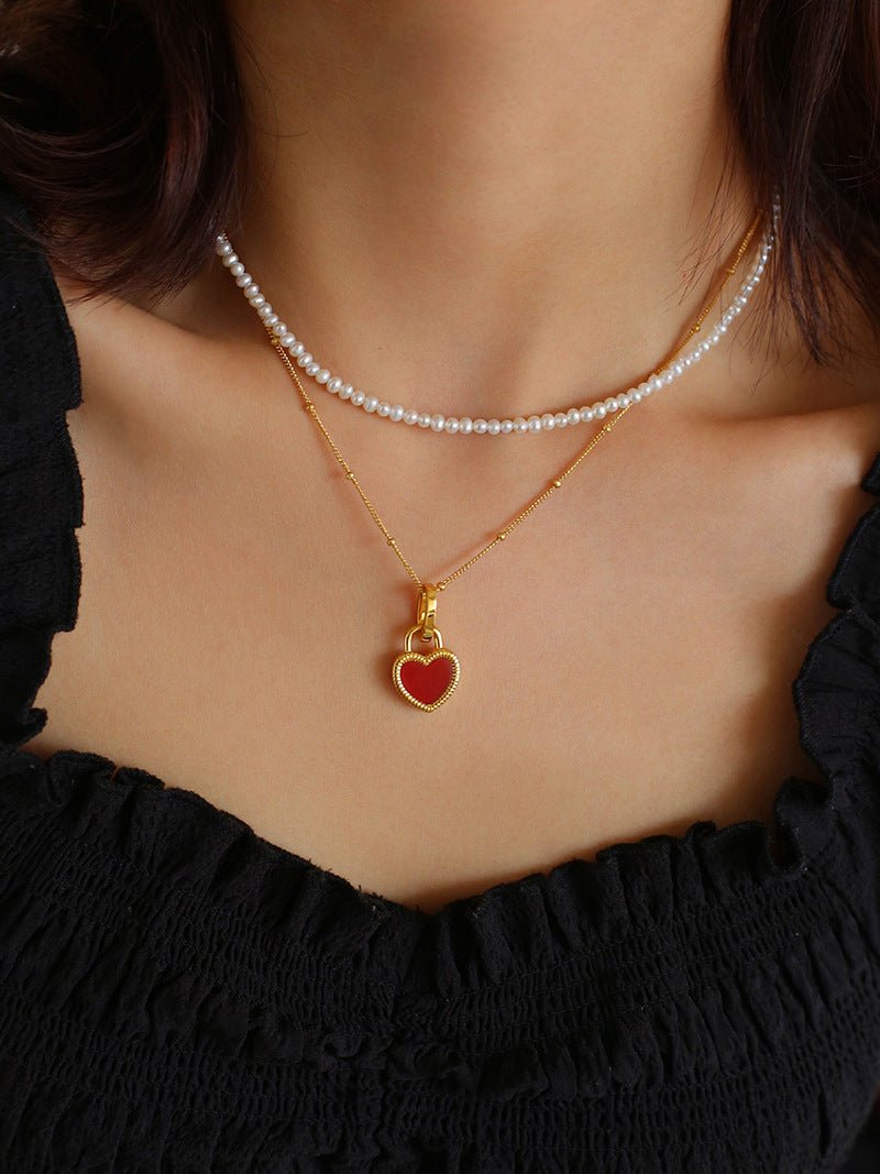 Double - sided Love Lock Pendant Necklace - floysun