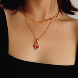 Double - sided Love Lock Pendant Necklace - floysun