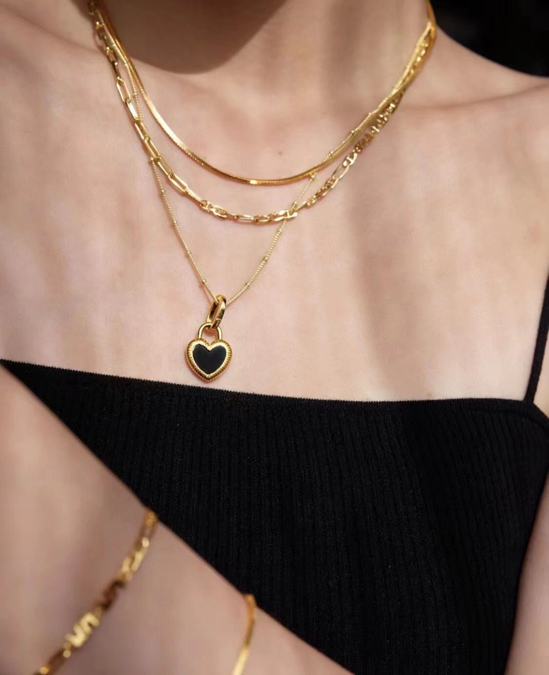Double - sided Love Lock Pendant Necklace - floysun