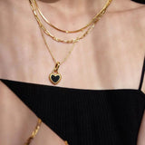 Double - sided Love Lock Pendant Necklace - floysun
