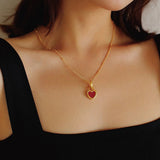 Double - sided Love Lock Pendant Necklace - floysun