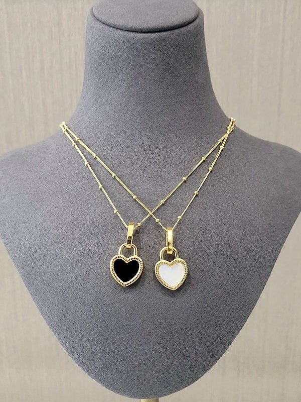 Double - sided Love Lock Pendant Necklace - floysun
