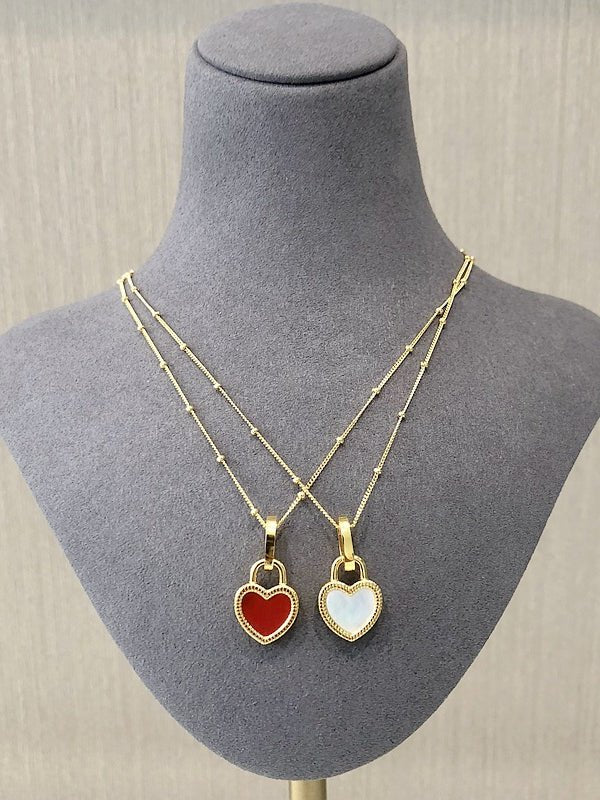Double - sided Love Lock Pendant Necklace - floysun