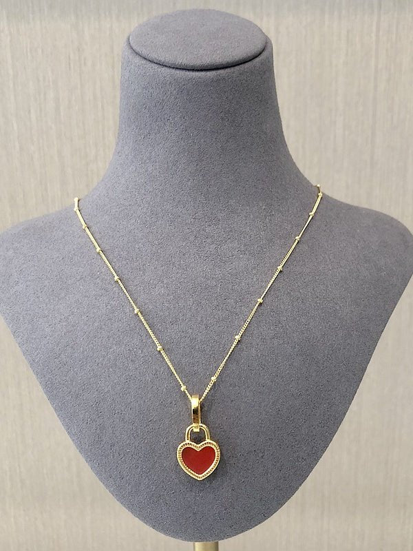 Double - sided Love Lock Pendant Necklace - floysun