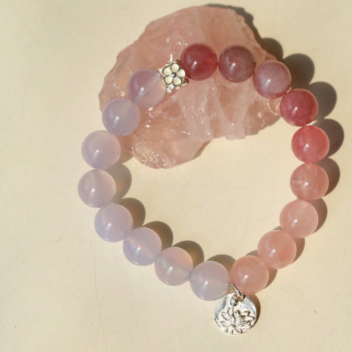 Dream Energy Crystal Bracelet - Lotus Charm Bracelet - floysun